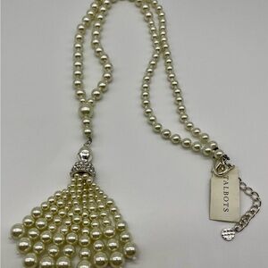 Talbots Cream Pearl Multi-Strand Tassel Necklace New